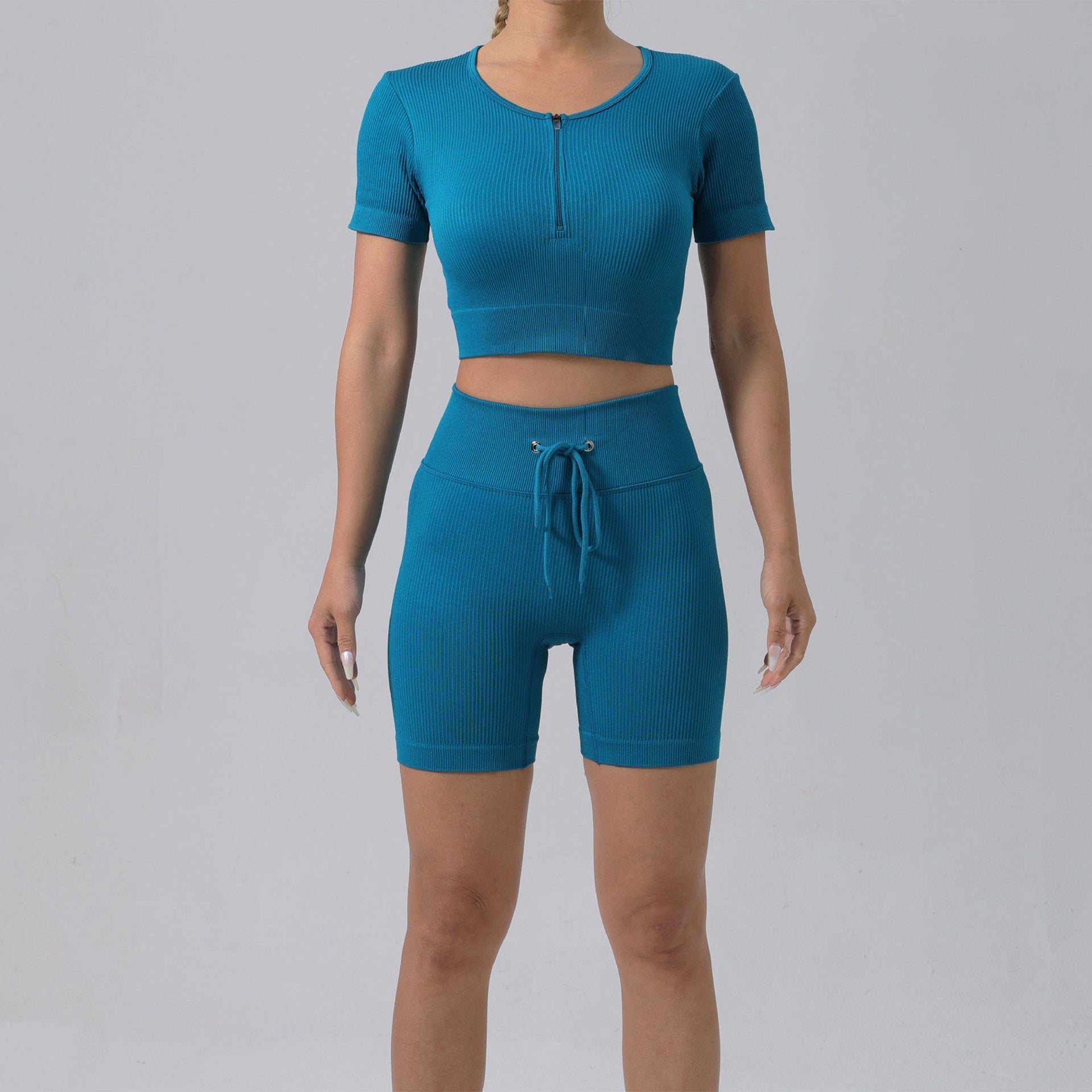 Running Training Padded Bra Quick - Drying Ribbed Womens Yoga Outfit Set - Gents in Style